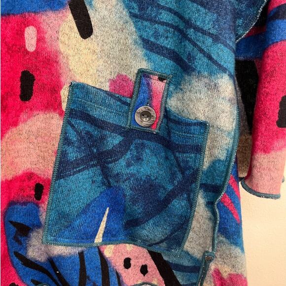 Multiples Women's Multi Color Floral Long Sleeve Top Size 1x‎ Art to wear - Picture 5 of 6